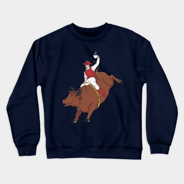 Coffee Rodeo Crewneck Sweatshirt by TwinWorksMedia